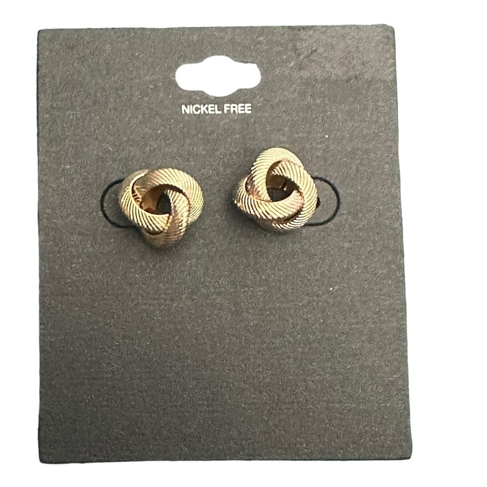 NWT Gold Knot Earrings - Picture 2 of 4